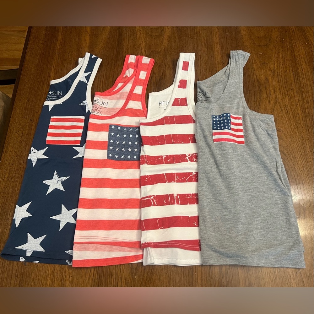 Patriotic Cropped Tank Tops